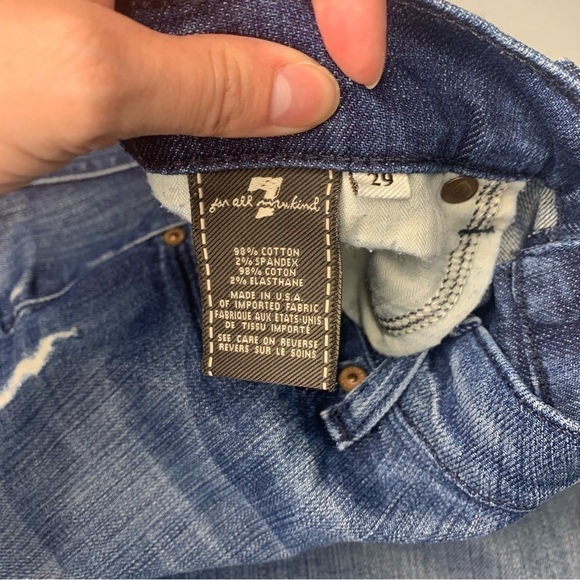 7 For All Mankind Distressed Straight Leg Jeans Size 29 - Picture 5 of 11